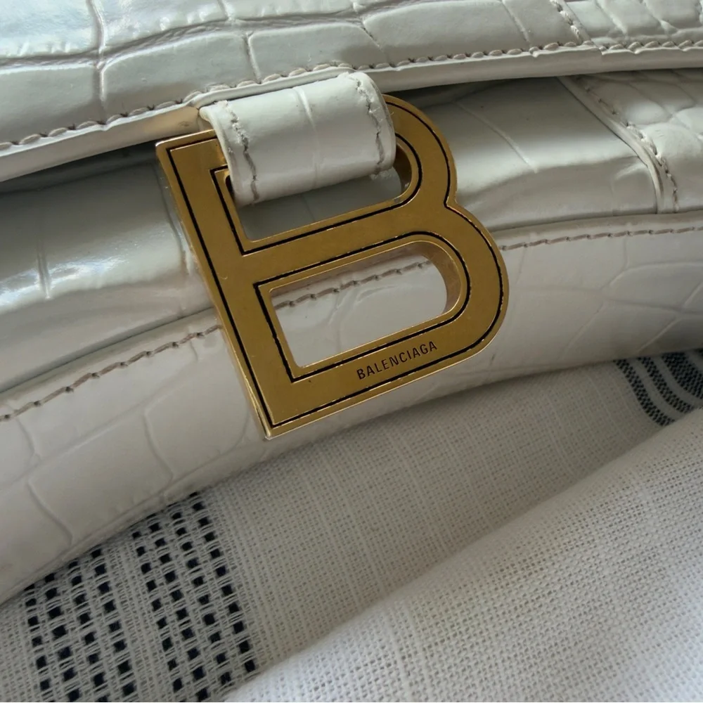 Balenciaga Hourglass Small Croc-Embossed bag - Picture 3 of 10